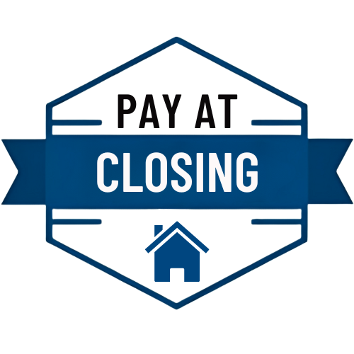 PAY AT CLOSING badge